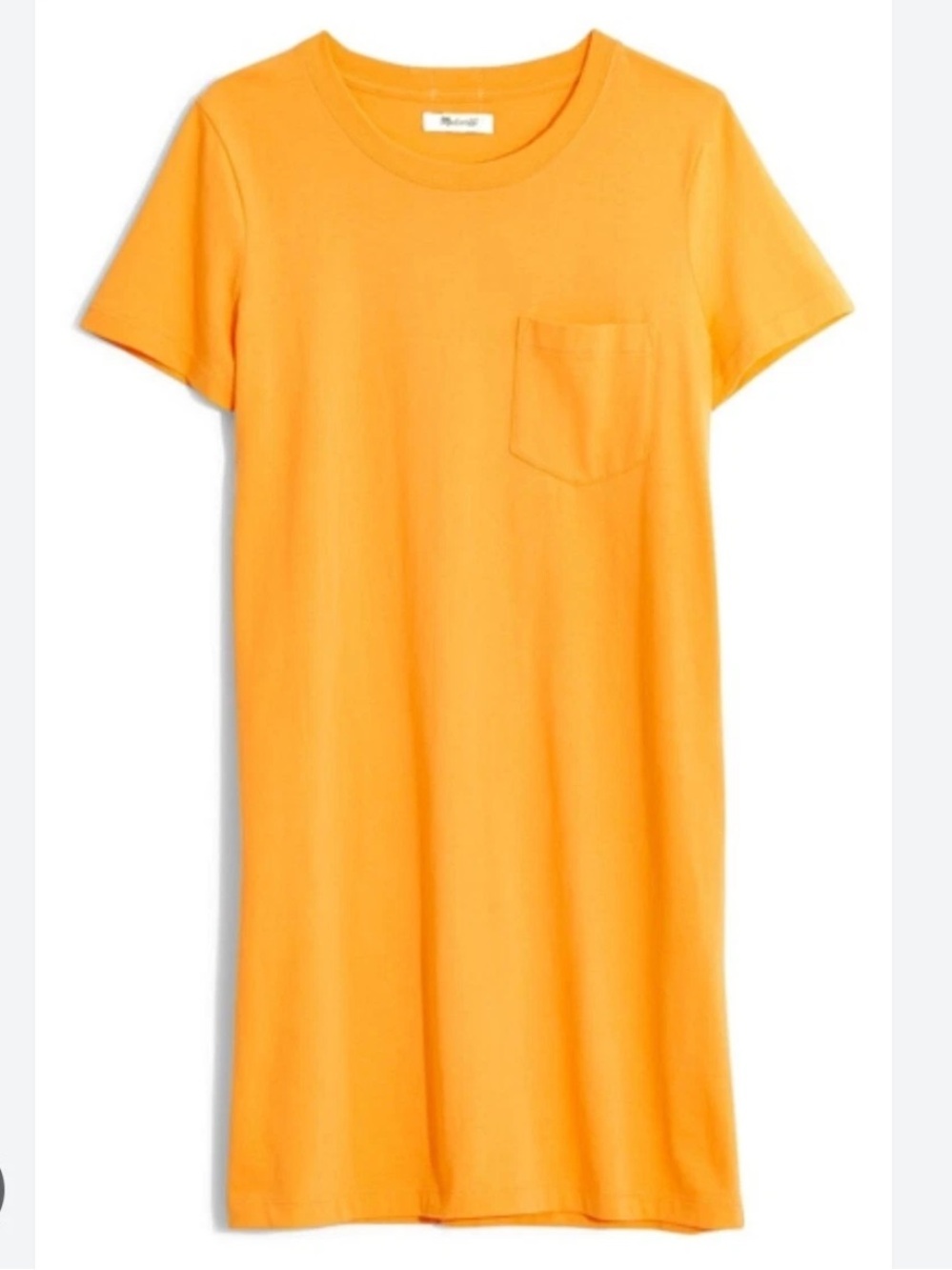 Madewell Pocket T Shirt Dress Golden Yellow Short-Sleeve Crewneck Medium M